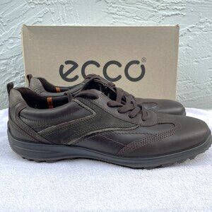 NWT ECCO Men's Brown Strike Tie Leather Suede Comfort Derby Shoes